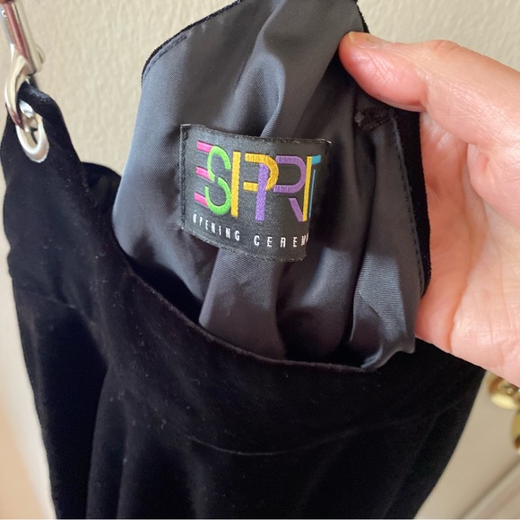 Opening Ceremony x Esprit Black Velvet Pinafore Skater Skirt w Suspender Straps - Picture 5 of 7